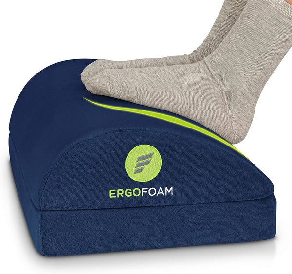 Foot Rest for under Desk at Work Chiropractor-Endorsed Orthopedic Teardrop Design 2In1 Adjustable Premium under Desk Footrest Ergonomic Desk Foot Rest for Lumbar, Back, Knee Pain (Navy Blue)