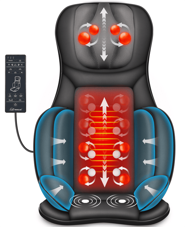 2D/3D Back Massager with Heat, Adjustable Seat Massage Cushion, Gifts