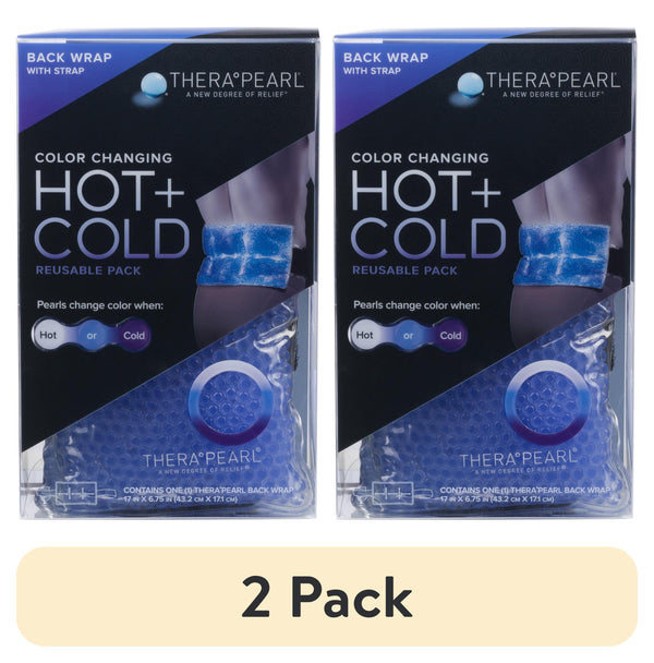 (2 Pack) Back Wrap with Strap, Color Changing Hot + Cold Reusable Pack
