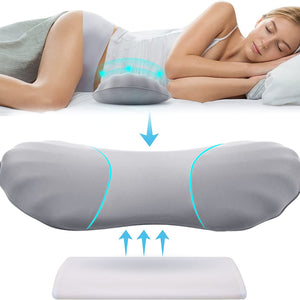 Adjustable Lumbar Support Pillow for Sleeping Memory Foam Back Support Pillow for Lower Back Pain Relief and Sleeping, Lumbar Support Pillow for Bed and Chair