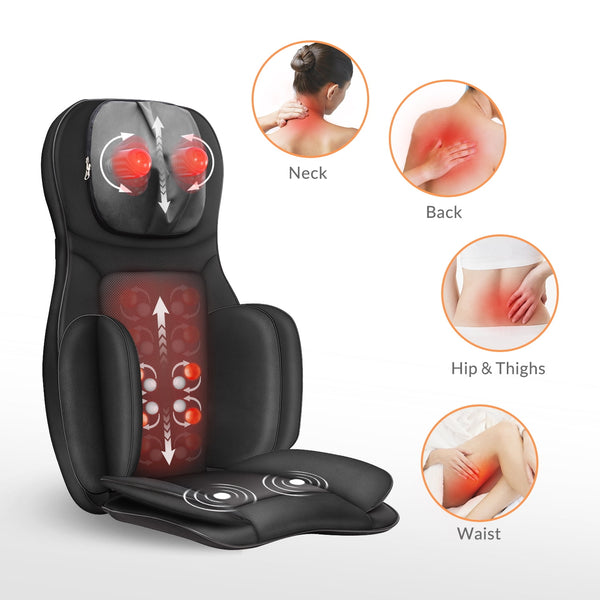2D/3D Back Massager with Heat, Adjustable Seat Massage Cushion, Gifts