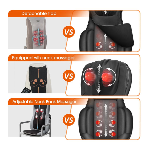2D/3D Back Massager with Heat, Adjustable Seat Massage Cushion, Gifts