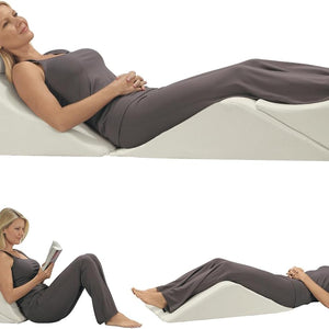 Backmax Bed Wedge Lumbar Support System - Multi-Positional Back, Leg & Knee Elevation Pillows for Sleep & Recovery with Orthopedic Zero Gravity Weightless Comfort - Bonus Half Roll Neck Pillow