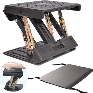 Foot Rest for under Desk at Work,Ergonomic Foot,Angle Adjustable Footrest with Removable Soft Foot Rest Pad, Pressure Relief for Comfort, Back, and Body(Black)