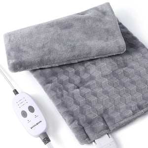 Electric Heating Pad for Back Neck Shoulder with Massaging Vibration
