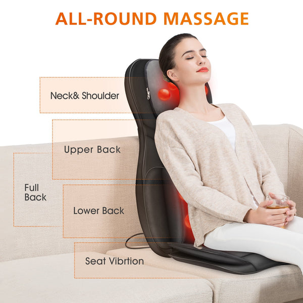 2D/3D Back Massager with Heat, Adjustable Seat Massage Cushion, Gifts