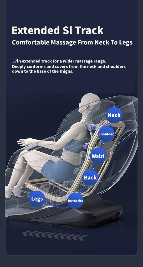 2025 Full Body 4D Massage Chair SL Track Zero Gravity, Shiatsu Recliner, Zero Gravity, Shiatsu, Heat, Foot Roller, Bluetooth
