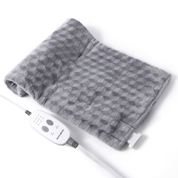Electric Heating Pad for Back Neck Shoulder with Massaging Vibration