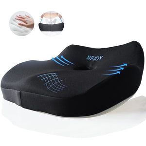 Donut Pillow for Tailbone Pain Office Chair Cushion Car Seat Cushion Hemorrhoid Pillow Memory Foam Seat Cushion Coccyx Cushion Butt Pillow Wheelchair Cushion, Black
